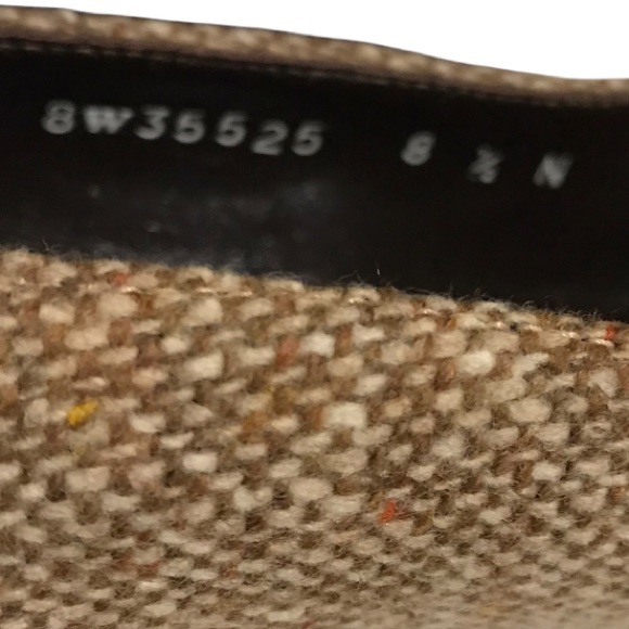 Stuart Weizmann Vintage Malta Camel Nubby Tweed Heels - 8.5 N - Picture 12 of 12